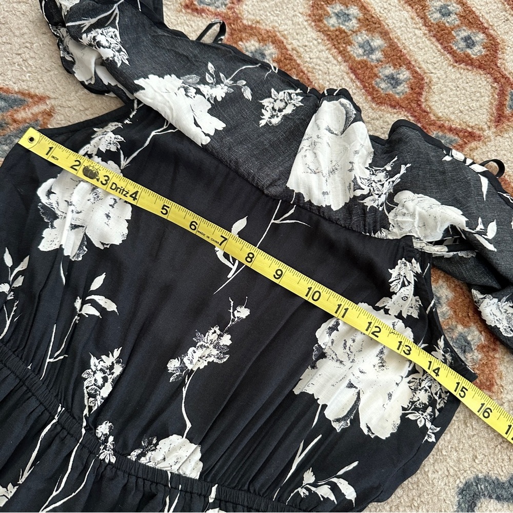 Lucky Brand VTG Live in Love Floral Black and White Dress 90’s Cottagecore Small - Picture 6 of 7